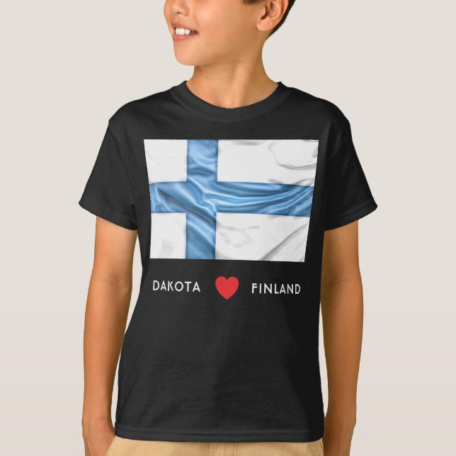 Camiseta Bandera del corazón del Personalizado I de Finland (Anverso)