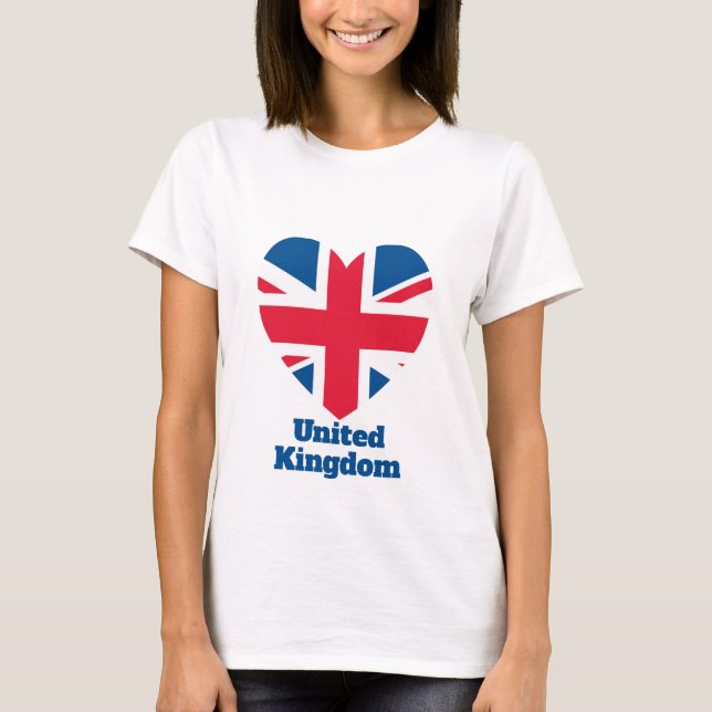 Camiseta Bandera del Corazón del Reino Unido (Anverso)