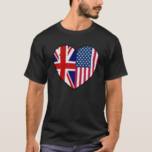 Camiseta Bandera del Corazón del Reino Unido de Estados Uni