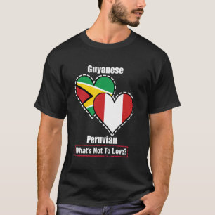 Camiseta Bandera del corazón guyanés peruano Qué no amar