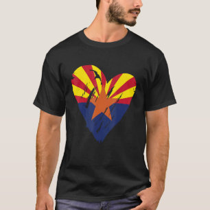 Camiseta Bandera del corazón retro del estado de Amor Arizo