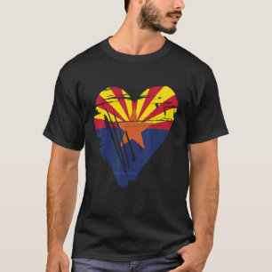 Camiseta Bandera del corazón retro del estado de Amor Arizo