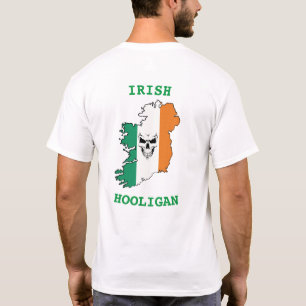 Camiseta Bandera del Cráneo del Hooligan Irlandés