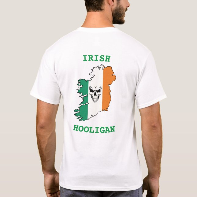 Camiseta Bandera del Cráneo del Hooligan Irlandés (Reverso)