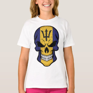 Camiseta Bandera del cráneo sonriente de Barbados