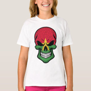 Camiseta Bandera del cráneo sonriente de Burkina Faso