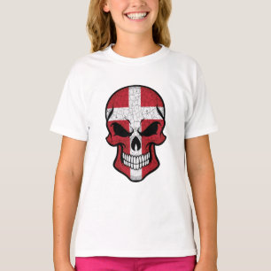 Camiseta Bandera del cráneo sonriente de Dinamarca