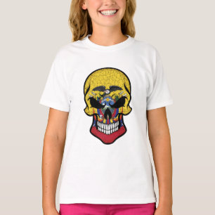 Camiseta Bandera del Cráneo Sonriente de Ecuador