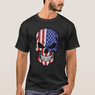 Camiseta Bandera del cráneo sonriente de Estados Unidos