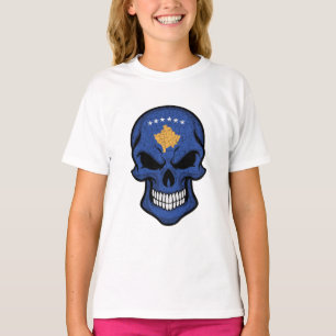 Camiseta Bandera del cráneo sonriente de Kosovo