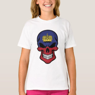 Camiseta Bandera del cráneo sonriente de Liechtenstein