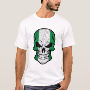 Camiseta Bandera del cráneo sonriente de Nigeria