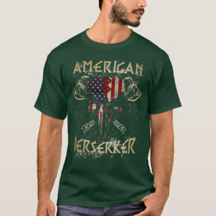 Camiseta Bandera del cráneo Viking American Berserker