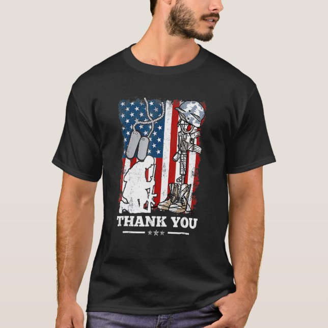 Camiseta Bandera del Día Conmemorativo Molestias Militares  (Anverso)