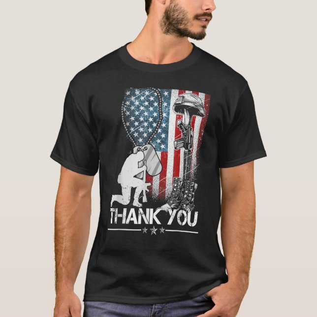 Camiseta Bandera del Día de la Memoria Molestias Ejército B (Anverso)