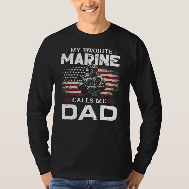Camiseta Bandera del Día del Padre, mi marine favorito me l (Anverso)