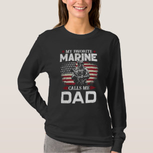 Camiseta Bandera del Día del Padre, mi marine favorito me l