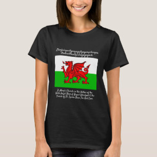 Camiseta Bandera del dragón galés Llanfairpwllgwyngyll