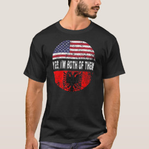 Camiseta Bandera del duel Albania y ciudadano estadounidens