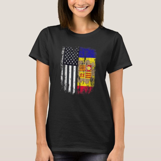 Camiseta Bandera del Duel Andorra y ciudadano estadounidens (Anverso)