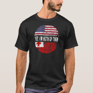 Camiseta Bandera del duel Tonga y ciudadano estadounidense