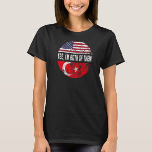 Camiseta Bandera del duel Turquía y ciudadano estadounidens