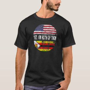 Camiseta Bandera del duel Zimbabue y ciudadano estadouniden