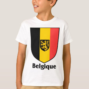 Camiseta Bandera del escudo/de Bélgica de Belgique