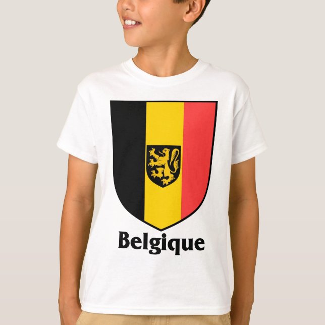 Camiseta Bandera del escudo/de Bélgica de Belgique (Anverso)