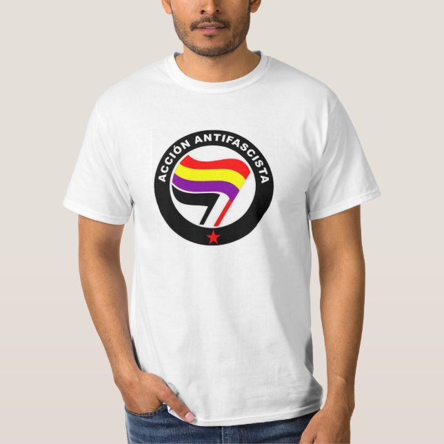 Camiseta Bandera del español de Acción Antifascista (Anverso)