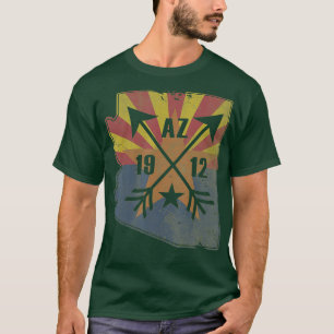 Camiseta Bandera del Estado de Arizona Mapa Retro Hombres H