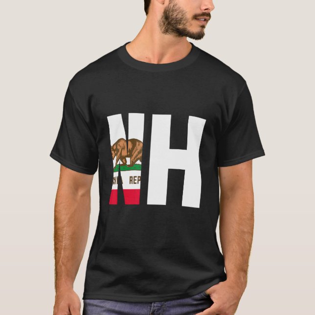 Camiseta Bandera del estado de California New Hampshire NH  (Anverso)