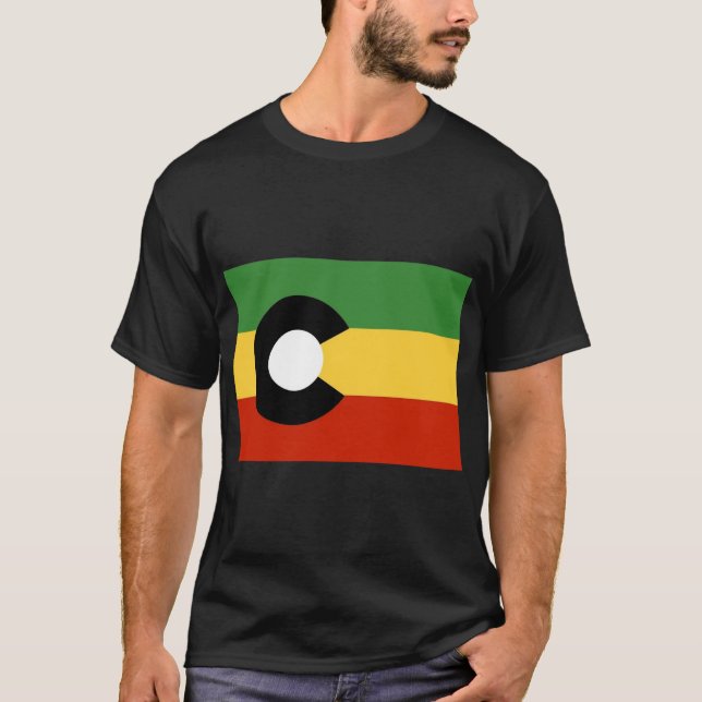Camiseta Bandera del estado de ColoRasta. Colorado fershur. (Anverso)