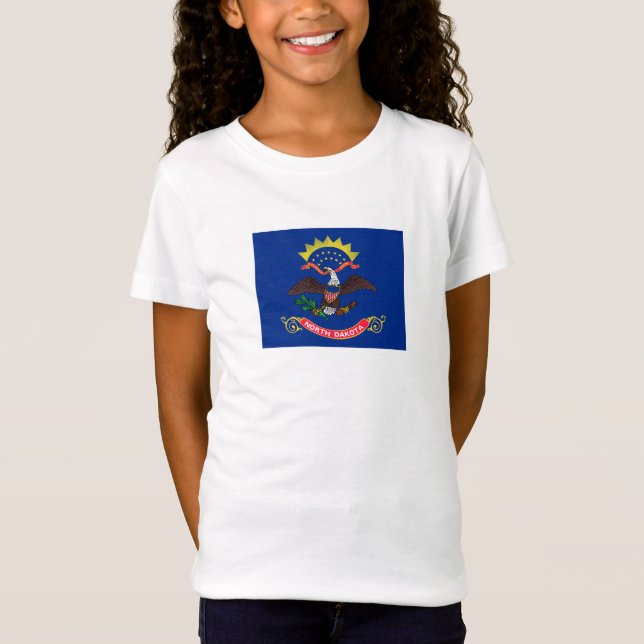 Camiseta Bandera del Estado de Dakota del Norte (Anverso)
