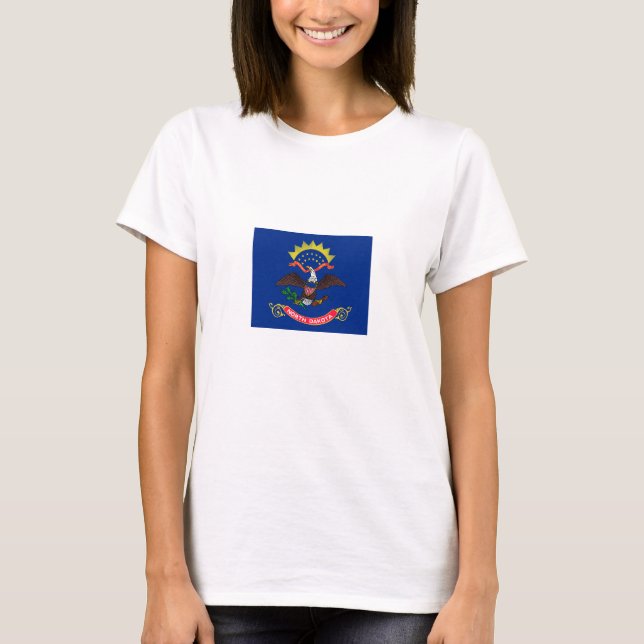 Camiseta Bandera del Estado de Dakota del Norte (Anverso)