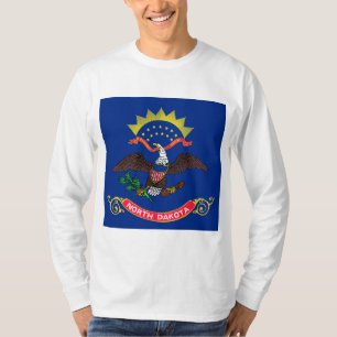 Camiseta Bandera del Estado de Dakota del Norte (Dakotan de