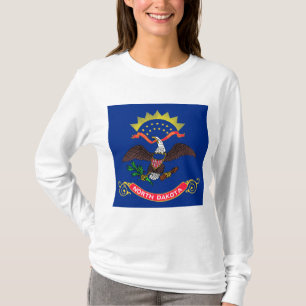 Camiseta Bandera del Estado de Dakota del Norte (Dakotan de