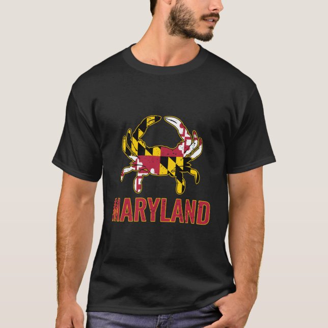 Camiseta Bandera del Estado de Maryland Bandera Azul del Es (Anverso)
