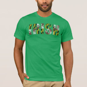 Camiseta Bandera del estado de Maryland del irlandés del