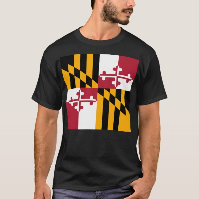 Camiseta Bandera del estado de Maryland elegante (Anverso)