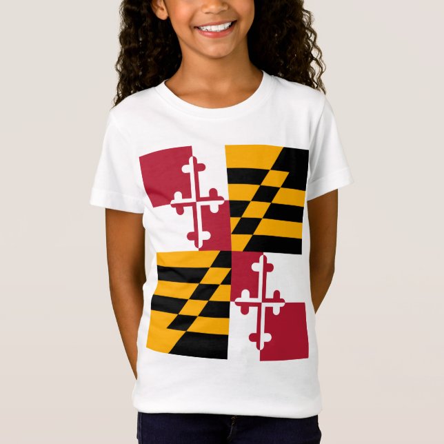 Camiseta Bandera del estado de Maryland elegante (Anverso)
