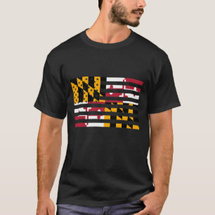 Camiseta Bandera del estado de Maryland Gráfica Estilo USA