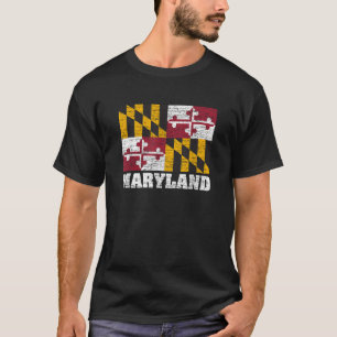 Camiseta Bandera del Estado de Maryland Hombres Mujeres Ret