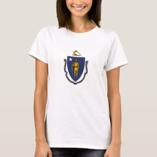 Camiseta Bandera del estado de Massachusetts