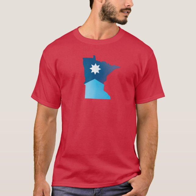 Camiseta Bandera del Estado de Minnesota Artística (Anverso)