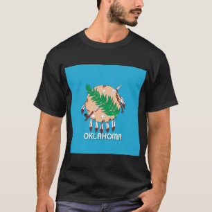 Camiseta Bandera del estado de Oklahoma Pegatina redondo cl