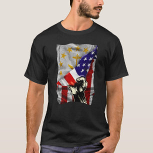 Camiseta Bandera del estado de Rhode Island Distressed US A