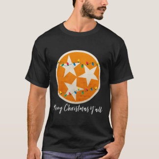 Camiseta Bandera del Estado de Tennessee Feliz Navidad Yall