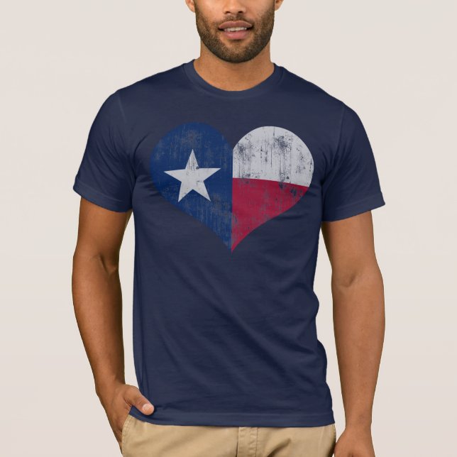 Camiseta Bandera del Estado de Texas del Corazón (Anverso)