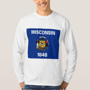 Camiseta Bandera del Estado de Wisconsin